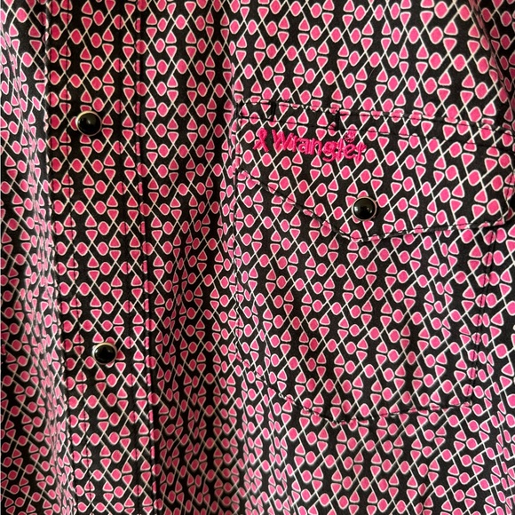 Wrangler Western Shirt MENS XL Pearl Snap Breast Cancer Awareness Pink Diamond - Picture 3 of 6